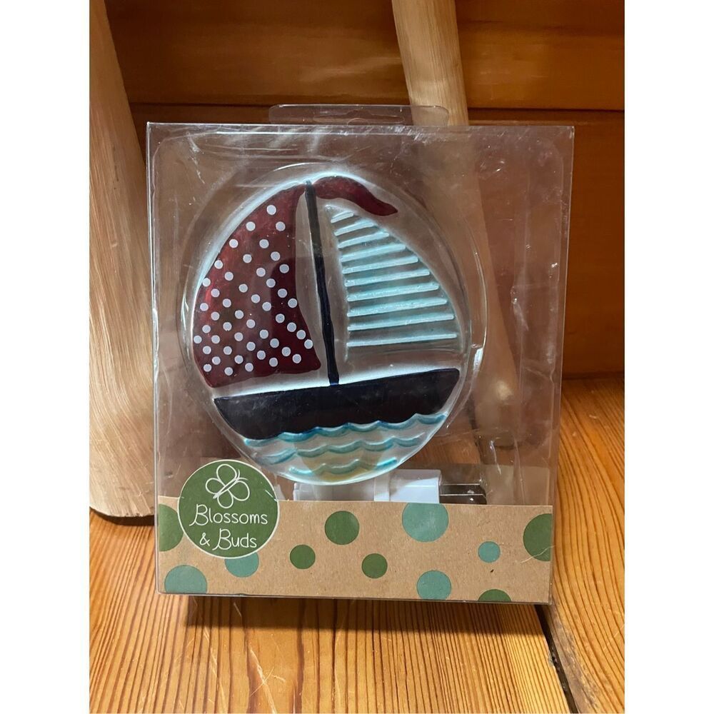 "Blossoms & Buds” Glass Sailboat Night Light